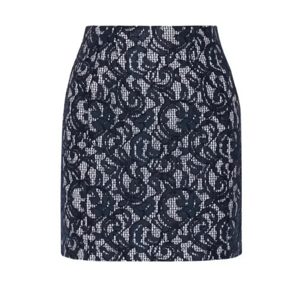 {Carven} Floral Lace Gingham Skirt - Size 10 - Picture 10 of 16